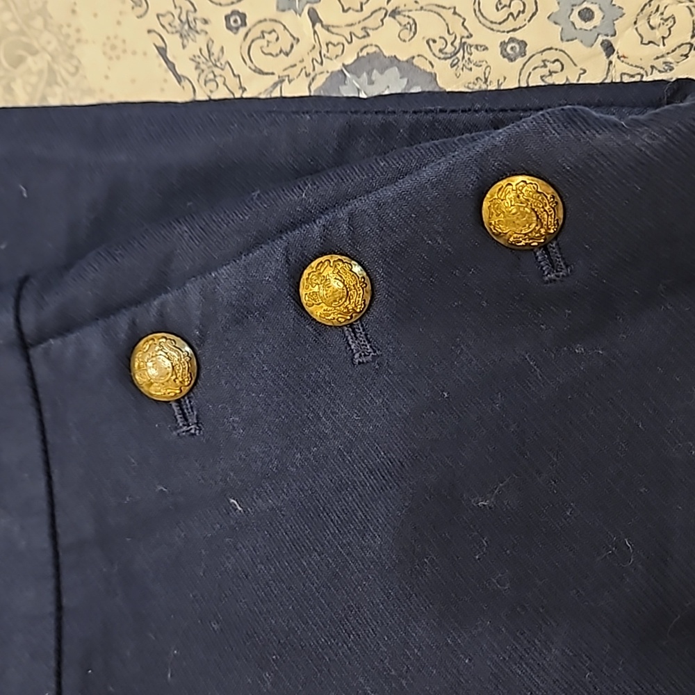 J. Crew Navy Skirt with Gold Buttons - Picture 5 of 7